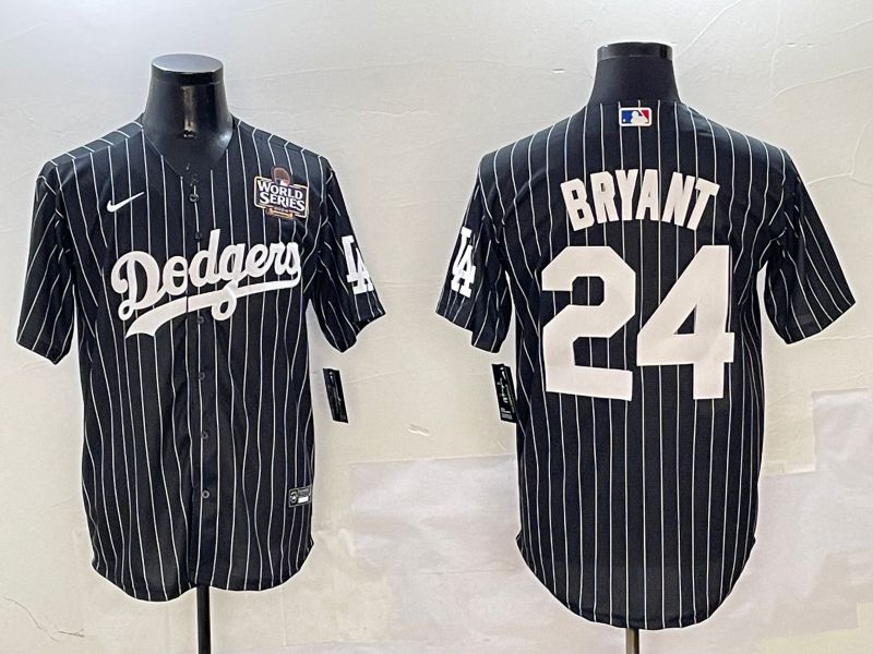 Men Los Angeles Dodgers #24 Bryant Black Stripe Jointly Name 2025 Nike MLB Jersey style 8->los angeles dodgers->MLB Jersey